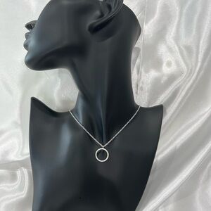 Swarovski Elements Silver Circle Pendant Necklace